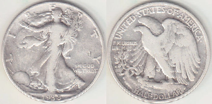 1938 USA silver Half Dollar (Walking Liberty) A000141